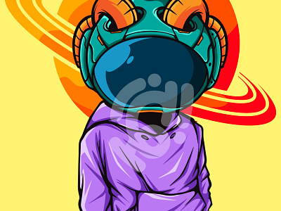 THE ASTRONAUT AND THE PURPLE HOODIE art astronaut cartoon character design digitalillustration doodle illustration logo space streetart vector