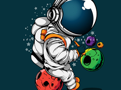 THE ASTRONAUT DRAWING A PLANET