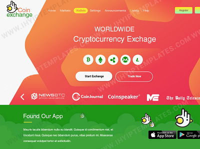 Crypto Exchange Template branding crypto exchange template crypto exchange website template cryptocurrency exchange template cryptocurrency trading template design graphic design illustration logo motion graphics template design ui web design website template