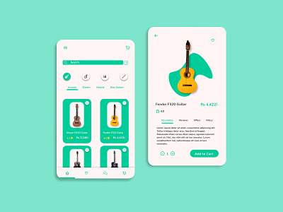 Tunify- E-Commerce platform for musical intruments app cleanui e commerce music app e commerce ui e commerce ux music music app ui
