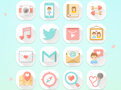 Loved One cherry blossom couple icon icon icon set love love icon
