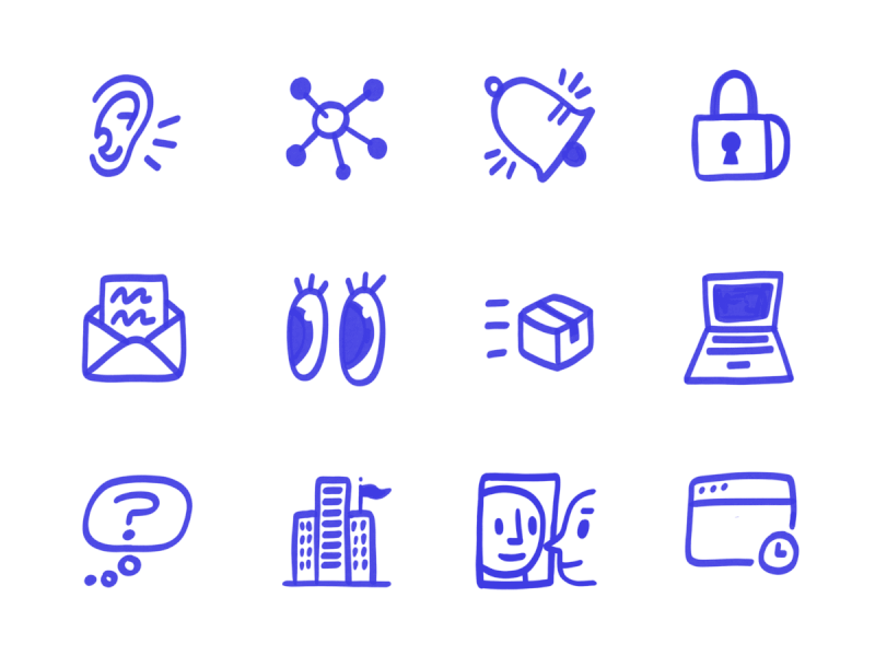 Hand Drawn Icons cute doodle drawing faces hand drawn iconography icons iconset illustration illustrations ipad pro ipadpro pencil procreate tech web