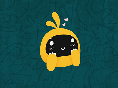 Dreamy eyed Tabby app bot character cute drawing face hearts illustration kawaii product software tabby tability