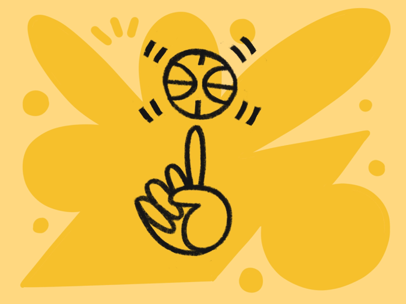 Handles yellow pop procreate ipad pro illustration doodle sports ball hoops basketball