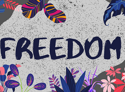 Freedom design illustration typography vector