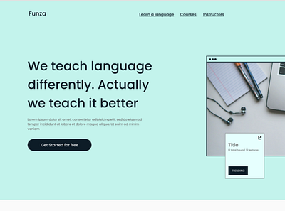 Funza E-Learning Landing Page