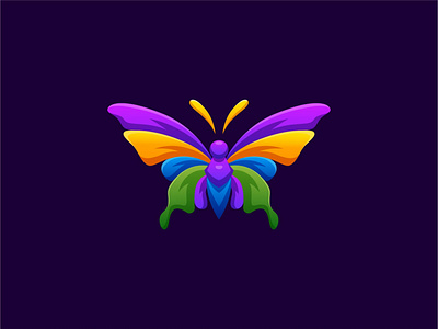 Butterfly 3d brand branding identity flying gradient illustration logo papercut vector