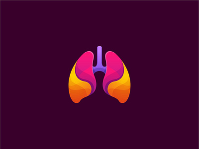 Lungs 3d brand branding identity gradient illustration logo papercut vector