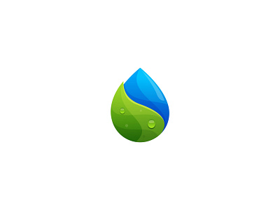 Water Leaf Gradient Logo