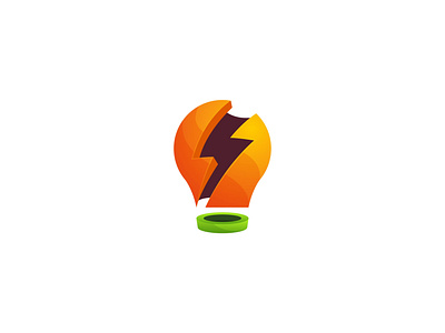 Energy Idea Gradient Logo 3d brand branding identity bulb energy flash gradient illustration logo thunderbolt vector