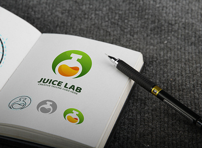 Juice Lab Gradient Logo 3d abstract apps brand branding identity gradient icon illustration juice lab liquid logo vector