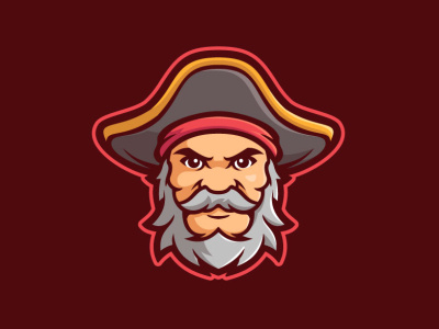 Pirates branding cartoon esport logo game illustration logo character mascot logo pirates vector