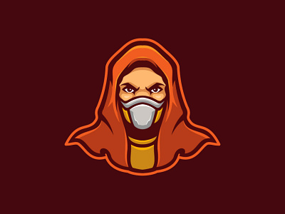 Man with mask branding cartoon cloak esport logo game illustration logo character mascot logo mask vector