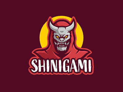 Shinigami cartoon design esport logo illustration logo logo gaming mascot mask shinigami vector