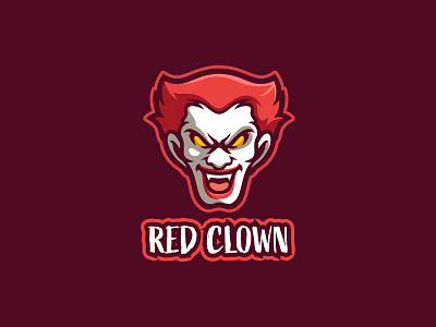 Red Clown cartoon clown design esport logo illustration jocker logo logo gaming mascot vector