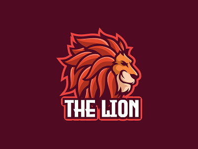 The Lion animal cartoon character design esport logo illustration lion logo logo gaming mascot vector wild