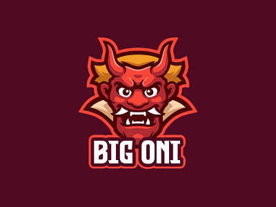 Big Oni cartoon character design devil esport logo face illustration logo logo gaming mascot mask oni satan vector