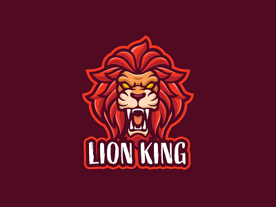 The Lion King animal cartoon character design esport logo illustration king lion logo logo gaming mascot roar vector wild