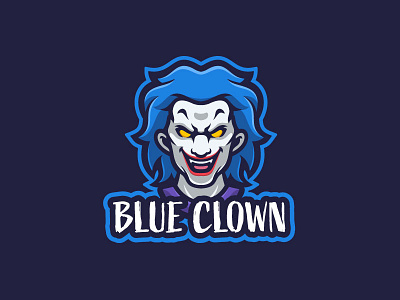 Blue Clown cartoon character clown design esport logo illustration jocker logo logo gaming mascot vector