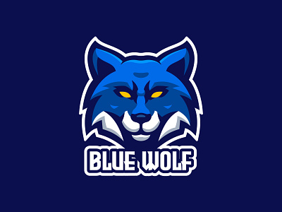 Blue Wolf animal cartoon character design dog esport logo fox illustration logo logo gaming mascot pet vector wild wolf