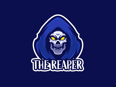 The Blue Reaper cartoon character cloak demon design devil esport logo evil illustration logo logo gaming mascot reaper satan vector wizard