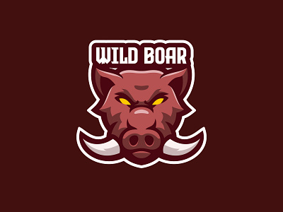 Wild Boar cartoon character design esport logo illustration logo logo gaming mascot pig vector wild wild boar