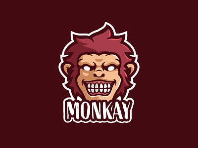 Smile Monkey animal cartoon character design esport logo funyy illustration king logo logo gaming mascot monkey smile vector wild