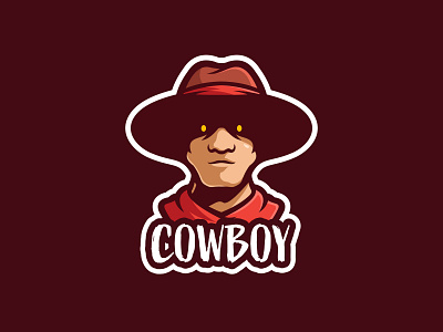Cowboy cartoon character cowboy design esport logo hat illustration logo logo gaming mascot vector
