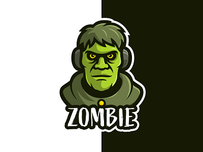 Zombie cartoon character design esport logo illustration logo logo gaming mascot vector zombie