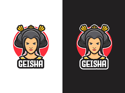 Geisha beautiful cartoon character design esport logo geisha girl illustration japan logo logo gaming mascot vector woman