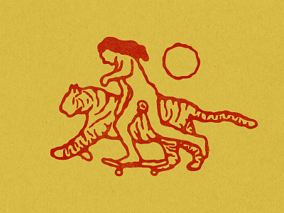 HAPPY SKATEBOARDING illustration skateboard skateboarding skateboards tiger tigers vintage vintage design vintage logo