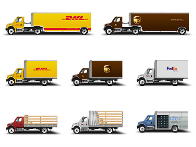 Truck Collection car commerce delivery dhl fedex icon illustration photoshop traffic transport transportation truck ups water