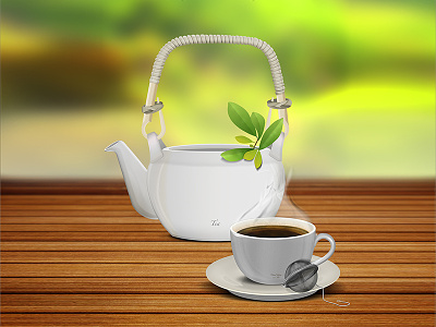 Teapot cup lighting mug porcelain shadow steam tea teapot texture wood