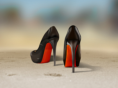 High Heels beach blur high heels illustration sand shadow shoe