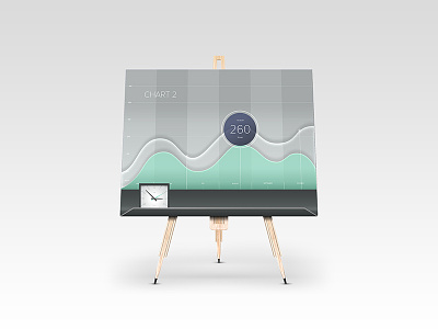 Illustration Flip Chart chart clock easel flip chart wave whiteboard wood