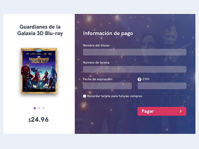 Daily UI #002 - Credit Card Checkout 002 bluray card checkout credit dailyui galaxy guardians mexico movies scifi the