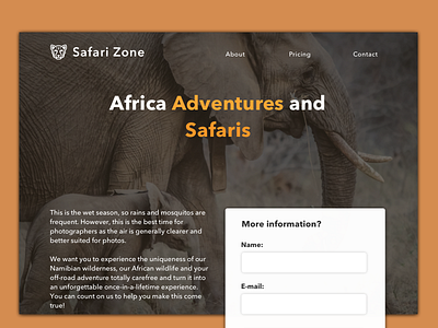 Daily UI #003 - Landing Page browser dailyui form landing mexico page safari web