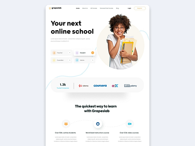 E learning Landing Page (Grapeslab replication) dailyui design figma graphic design ui uiux ux