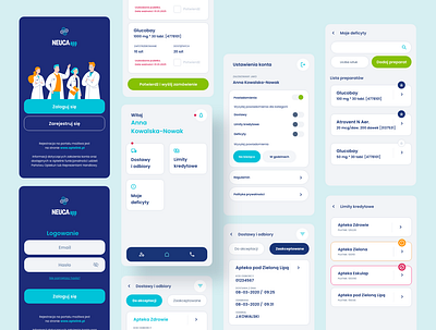 NEUCAapp app delivery design minimal mobile pharmacy ui ux