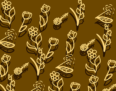 Golden Flowers art arwork design digital dribbble flower flowers illustraion pattern pattern art pattern design