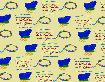Flower Crown - Butterfly - Summer Breeze art arwork design digital dribbble illustration pattern pattern art pattern design