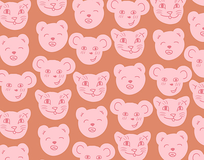 Cute faces art arwork design digital dribbble illustration minimalism pattern pattern art pattern design