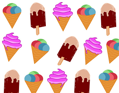 Ice cream art arwork digital dribbble ice cream illustration pattern pattern art