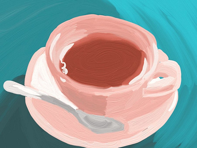 Cup of coffee art arwork digital dribbble illustration oil