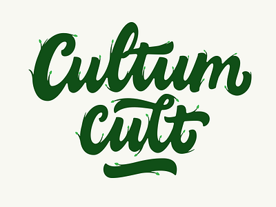 Cultum Cult logo branches leaf lettering logotype plant
