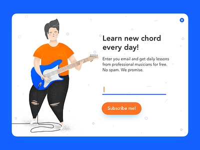 Popup: Daily UI 016 ads dailyui dailyui016 email guitar illustration popup subscribe ui