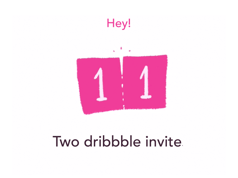Dribbble invites! One left animation invite invites motion