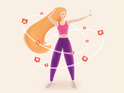 Instagram girl illustration