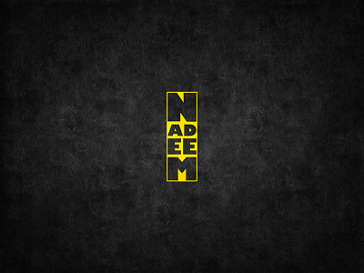 name logo concept dark darklogo logo nadeem yellow