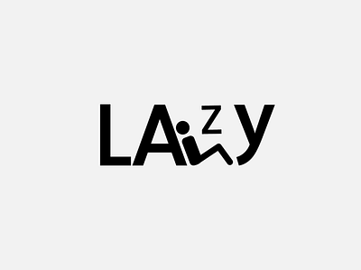 Lazy minimal logo adobe illustrator app black branding clean company creative design graphic design icon illustration lazy less logo logo design minimal minimalist simple ui white